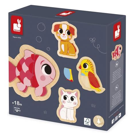 4 Puzzles évolutifs Animaux de compagnie Janod Boutique BCD JEUX