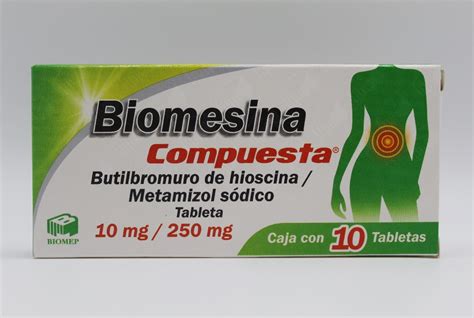 BIOMESINA COMPUESTA BUTILBROMURO DE HIOSCINA METAMIZOL SODICO 10 250MG