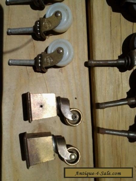 Lot Of 18 Antiquevintage Furniture Rollers Mostly Wood And Metal For