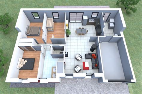 Plan maison moderne 3d - Menuiserie