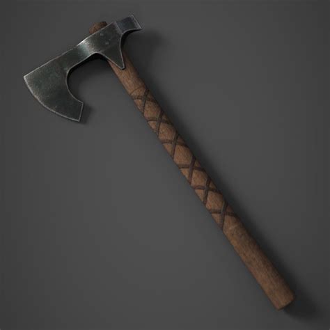 Axe Medieval Free 3d Model 3ds Obj Blend Fbx Mtl Free3d