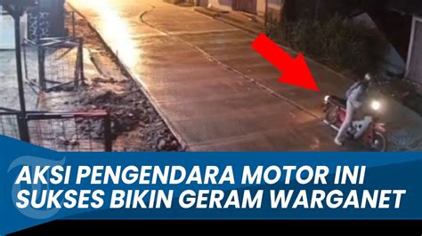 BIKIN GERAM Aksi Pengendara Motor Nekat Terobos Jalan Cor Beton Yang