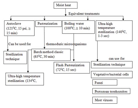 Concept Map Moist Heat Applications To Control Microorganisms Map Vector