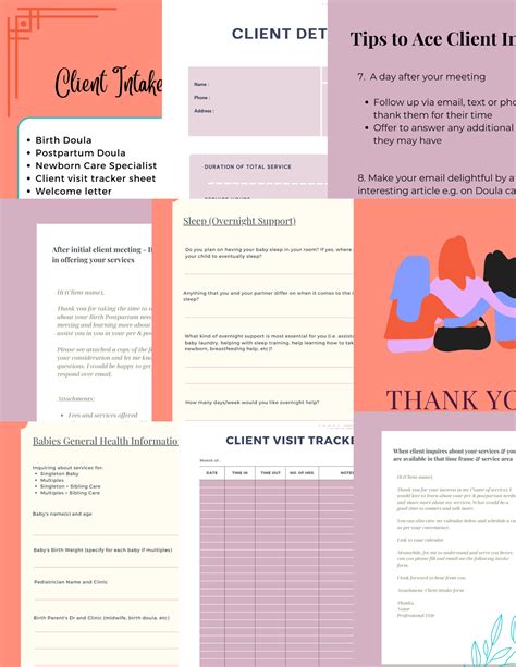 Editable Doulancs Client Intake Forms • Newmomme