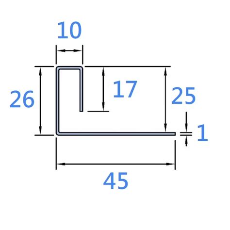 Buy Aluminium End Profile 45 For Grey C05 Cedral Lap 45mm End