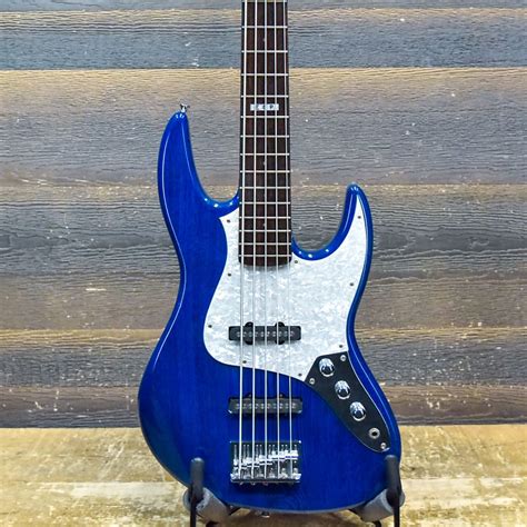 1999 Esp J Five Standard Series 5 String See Thru Blue El Reverb