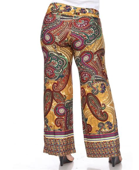 White Mark Plus Size Paisley Print Palazzo Pants And Reviews Pants And Leggings Women Macys