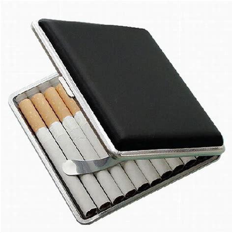 Buy 96x94x18cm Fashion Black Pocket Cigarette Case Box With Metal For 20