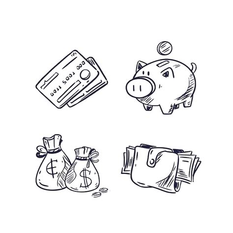 Free Vector Hand Drawn Bank Drawing Doodle Illustration