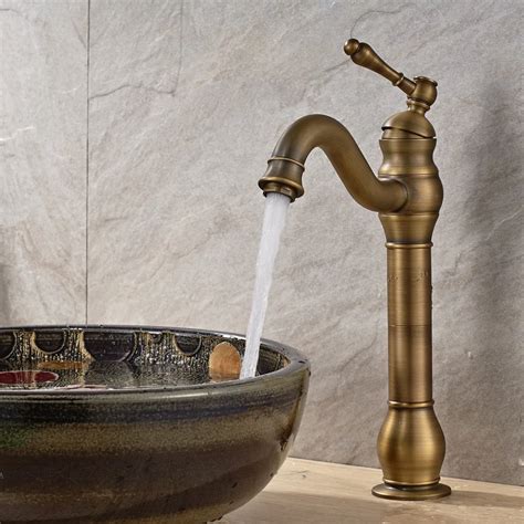 Brass Sink Faucets Luxury Single Handle Hot And Cold Water Mixer High