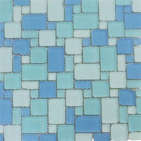 Splashback Tile Ocean Wave French Pattern Beached 12 In X 12 In X 8 Mm Frosted Glass Mosaic