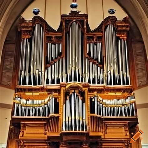 Impressive Church Organ In A Concert Hall On Craiyon