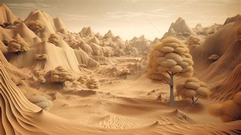 Virtual Reality D A Desert Landscape Powerpoint Background For Free