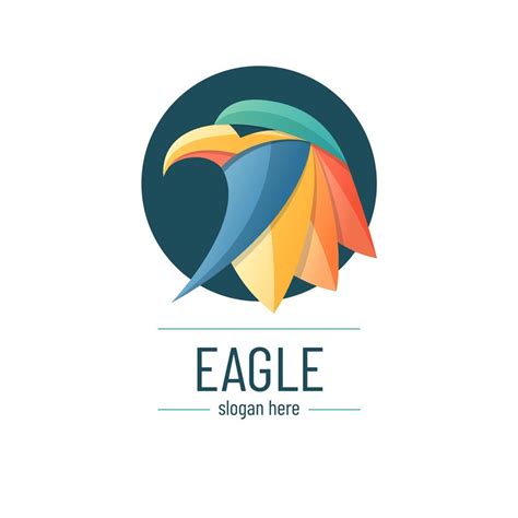 Creative Geometric Colorful Eagle Logo Design Template Vector