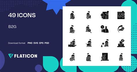 B2G Icon Pack | Black fill | 49 .SVG Icons