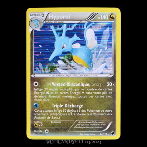 carte Pokémon Hyporoi 84 116 1 N B Glaciation Plasma NEUF FR eBay