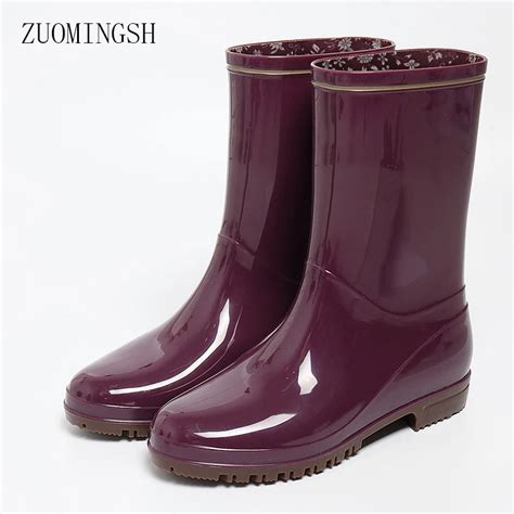 New Pvc Fashion Rain Boots Women Boots Slip Proof Lightweight Water Shoes Rubber Shoes In Ankle