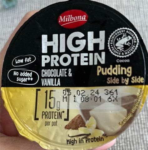 High Protein Pudding Chocolate And Vanilla Milbona Kalorie Kj A Nutriční Hodnoty