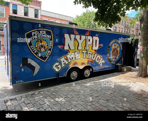 Nypd Game Truck With Video Games Within For Kids As Part Of A Summer