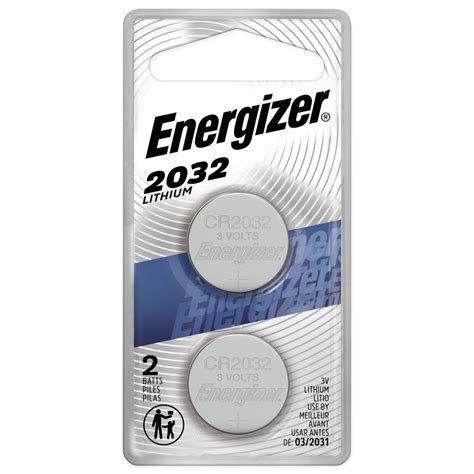 Energizer 2032 3 Volt Lithium Coin Batteries 2 Pack