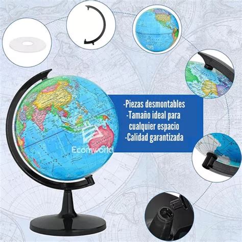 Globo Terráqueo Mapa Mundi Aprende Y Decora Con Elegancia 24 900 en