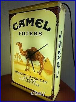 Original Vintage Camel Cigarettes Light Clock Sign Very Rare Bar Pub