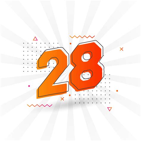 28 number vector font alphabet. Number 28 with decorative element stock ...