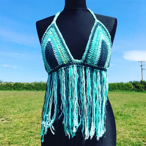 Funky Crochet Jellyfish Bra Top• Handmade Bralette• Bikini Top