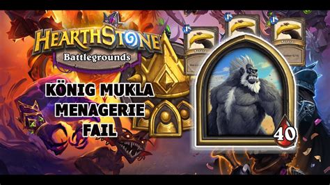 K Nig Mukla Menagerie Epic Fail Hearthstone Battlegrounds Youtube