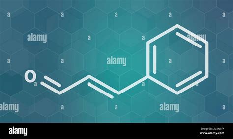 Cinnamaldehyde (cinnamic aldehyde) cinnamon flavour molecule. Skeletal formula Stock Photo - Alamy