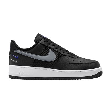 Nike Air Force 1 07 Double Swoosh Black Racer Blue Fd0666 001 Ox Street