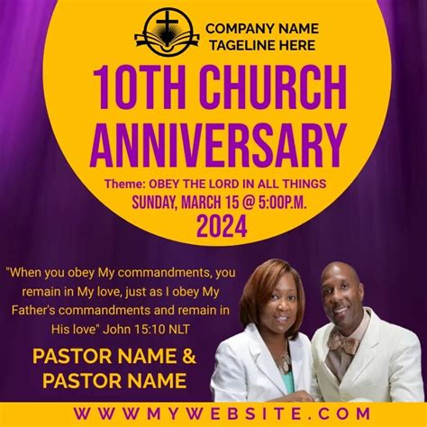 Church Anniversary Flyers Template Postermywall