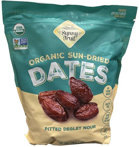 ORGANIC Pitted Dates Deglet Nour Sunny Fruit 48oz Bulk Bag 3 Lbs