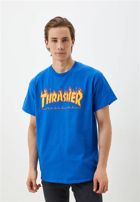 Футболка Thrasher, цвет: синий, RTLACP843401 — купить в интернет ...