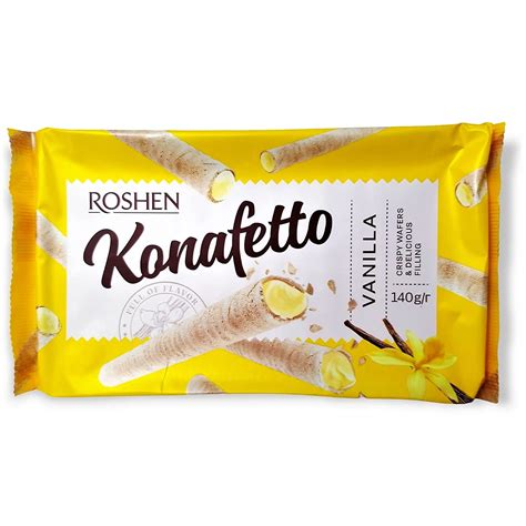 Roshen Crispy Flavorful Wafer Rolls Konafetto With Vanilla Cream