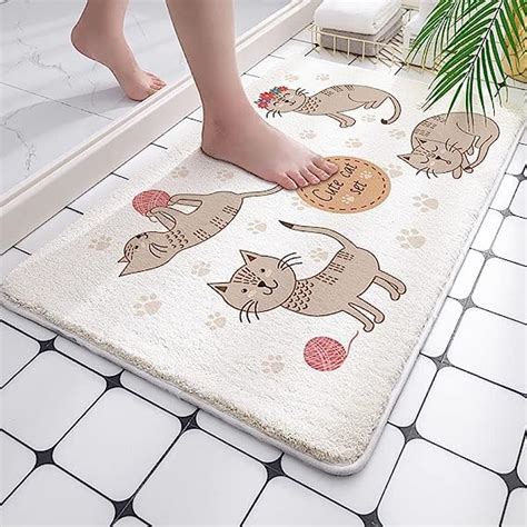 Amazon De Badezimmerteppich Tierische Katze Badematte Rutschfest