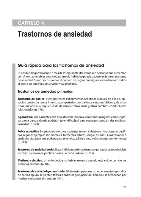 Dsm Trastornos De Ansiedad Cap Tulo Trastornos De