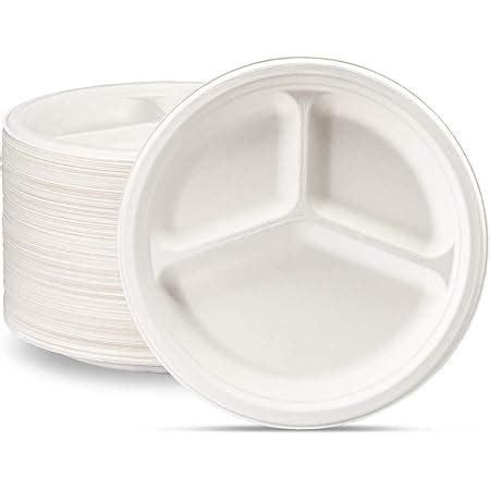 Comfy Package 100 Compostable 10 Inch Heavy Duty Plates 125 Pack Eco