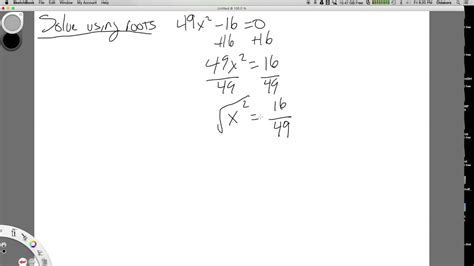 Solving A Quadratic Using Square Roots Youtube