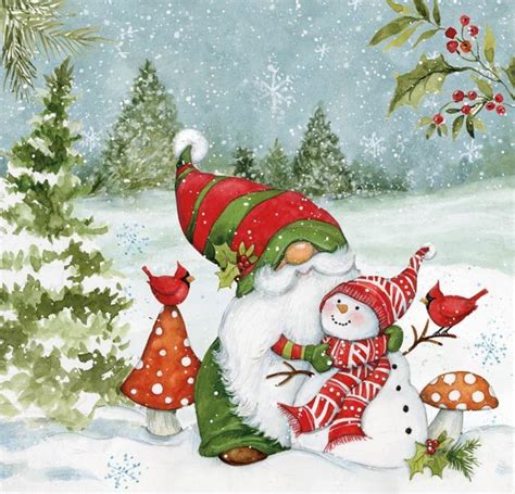 An Image Of A Christmas Scene With Santa And Snowmen