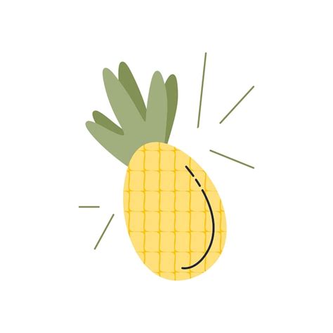 Premium Vector Cute Pineapple Vector Cartoon Illustration Isolated On White Background