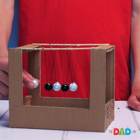 Thedadlab How To Build A Simple Cardboard Newtons Cradle Newton S