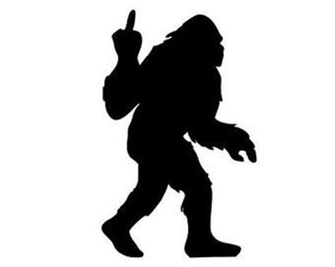 Bigfoot Middle Finger Decal Etsy