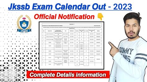 Jkssb Exam Calender Out Jkssb Official Exam Calendar Out