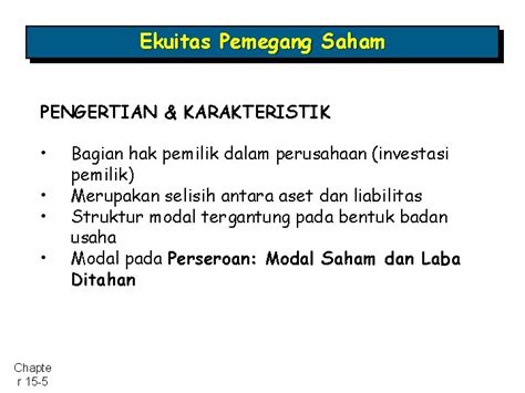 Ekuitas Pemegang Saham Chapter Chapte R