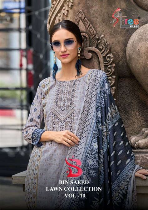 Shree Fabs Bin Saeed Lawn Collection Vol Lawn Cotton With Printed