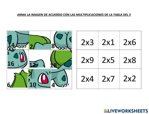 Ejercicio De Puzzle Tabla Del 2 Tabla Actividades Vocales