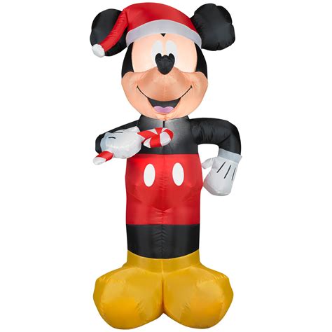 3 5 Mickey Mouse With Candy Cane Airblown Christmas Decoration