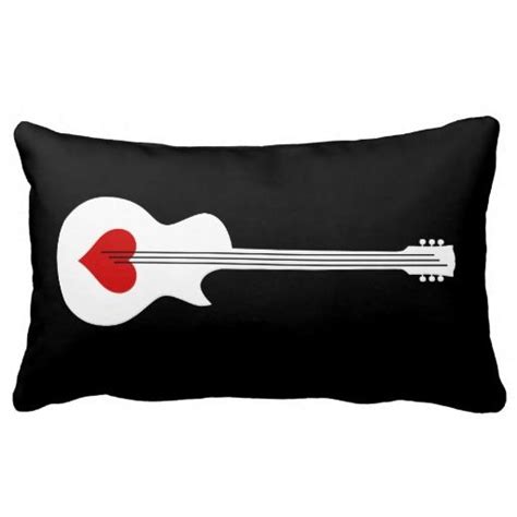 Heart Guitar Union Jack Decor Lumbar Pillow Bed Pillows Guitar