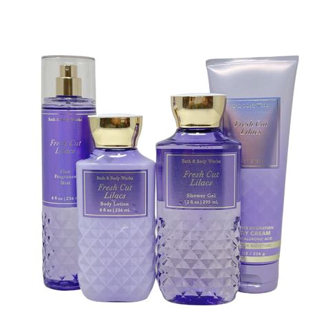 Bath And Body Works Fresh Cut Lilacs Set Of 4 Includes Fine Fragrance